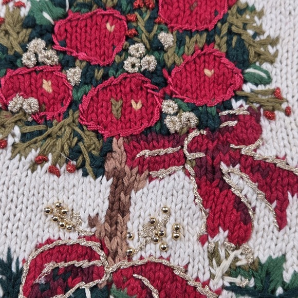 Vintage 90's Tiara International Christmas Sweater Vest Women's M Embroidered - Picture 5 of 12